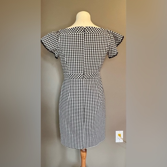 NANETTE LEPORE NWOT Off The Shoulder Black & White Gingham Dress Size 6 - Picture 4 of 9